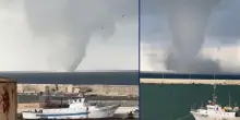 In un video le due trombe marine al largo di Marsala