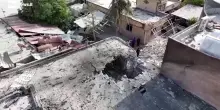 I danni del drone che i media statali iraniani affermano avere colpito la festa di nozze