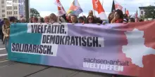 Manifestazioni pro democrazia in Sassonia Anhalt alla vigilia del voto