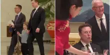 Musk col figlio al banchetto di Xi per Trump: tra selfie e smorfie
