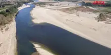 Pi&ugrave; sabbia che acqua, il Po irriconoscibile nel Pavese: l'effetto siccit&agrave; visto dal drone
