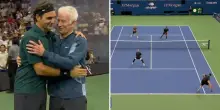 Us Open, lo show di Roger Federer: batte Roddick e fa impazzire la folla in doppio con McEnroe