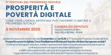 ”Prosperità e povertà digitale”, il 5 novembre Festival Progresso Sociale