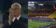 Ranieri, l'omaggio dell'Olimpico è clamoroso: il tecnico e i giocatori si commuovono