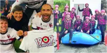Il Bologna fa gruppo: prima il rafting poi... Gianni Morandi