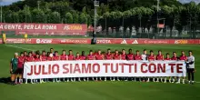 Roma, striscione a Trigoria per Julio Sergio: il messaggio della squadra dopo la morte del figlio Enzo