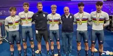 Ciclismo, poker del quartetto maschile e impresa Pegolo: ancora Italia d’oro ai Mondiali juniores