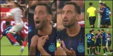 Calhanoglu espulso così, furia contro l'arbitro: cosa è successo in Monaco-Inter