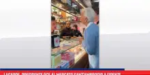 Lagarde, presidente Bce al mercato Sant'Ambrogio a Firenze