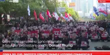 Corea del Sud, proteste contro Trump e accordo commerciale