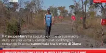 Il principe Harry come lady D, in Angola cammina tra le mine