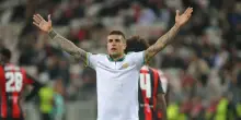 Nizza-Roma, gol al volo spettacolare di Mancini su cross di Tsimikas