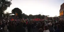 Flotilla, corteo pacifico a Roma dei manifestanti pro Pal