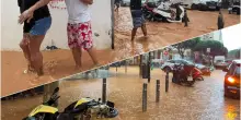 Maltempo a Ibiza, strade allagate e alberi in strada dopo l'alluvione