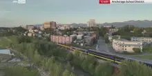 Drone mostra Anchorage prima dell'incontro Trump-Putin