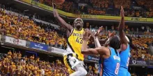 Haliburton assist, Siakam schiaccia: che giocata!