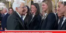 Italia femminile calcio ricevuta da Mattarella al Quirinale