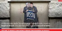 Milano, il murale con Segre e Bruck con bandiera di Israele