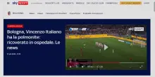 Vincenzo Italiano ricoverato a Bologna per polmonite
