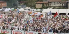 Bandiere, cori, e politica. La festa della Lega sul pratone di Pontida