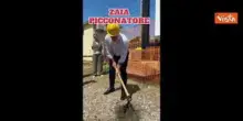 Zaia "picconatore" a Roncade per posa prima pietra soppressione passaggio a livello