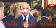 Pausa caffè per il Ministro Nordio a margine del convegno di Fratelli d'Italia "Parlate di mafia"