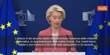 Von der Leyen: "Indignata per gli attacchi russi a Kiev"