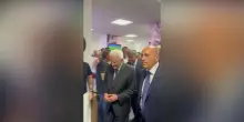 Palermo-Frosinone, l'arrivo in tribuna del presidente Mattarella