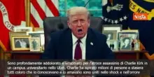 Trump: Sono addolorato e arrabbiato per l'atroce assassinio di Charlie Kirk, era un patriota