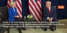 Trump dopo le critiche all'Ue incontra Von der Leyen: Donna intelligente, fa lavoro fantastico