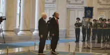 Mattarella in Kazakistan, l'arrivo al palazzo presidenziale di Astana