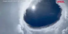 Uragano Erin in Usa, l’occhio della tempesta visto dall’aereo