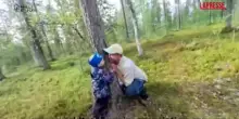 Finlandia, papà e figlio vincono i campionati mondiali di abbraccio agli alberi