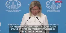 Ucraina, Zakharova attacca Macron: “Insulti volgari alla Russia, superati i limiti”