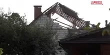 Droni russi in Polonia, il tetto di una casa distrutto