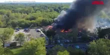 Michigan, le immagini dal drone delle fiamme nella chiesa mormone