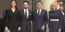 Francia, Macron e la moglie ricevono allEliseo il principe Hussein di Giordania