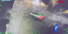 Italia-Israele, manifestazione pro Pal di Udine vista dai droni