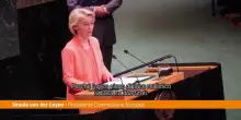 Von der Leyen all’Onu “Pace solo con due Stati, via Hamas”