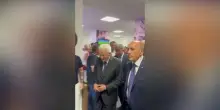 Palermo-Frosinone, l'arrivo in tribuna del presidente Mattarella