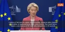 Von der Leyen: "Indignata per gli attacchi russi a Kiev"