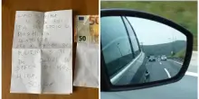 Le rompono lo specchietto e tre anni dopo riceve 50 euro di rimborso con una lettera di scuse: “Ora ho un lavoro e posso darti i soldi”