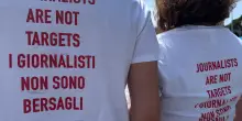 Roma, flash mob degli ‘Operatori dell’informazione per Gaza’: “I giornalisti non sono bersagli”
