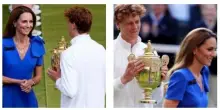 Kate Middleton sorridente (e quasi a disagio nel ricevere attenzione), incanta Wimbledon