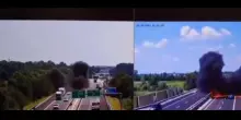 Ultraleggero precipita e si schianta tra le auto a Brescia: il video. Morti un uomo e una donna
