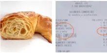 Si fa tagliare un croissant a metà e trova sullo scontrino 10 centesimi in più: la pasticceria travolta da recensioni negative. Il titolare: “Scelta che difendiamo”