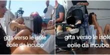 “Stiamo tutti con i sacchetti e stiamo vomitando”: il video del viaggio in traghetto per le Eolie diventa virale