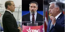 Charlie Kirk, da Medvedev a Orbàn fino a Tajani: la destra all’assalto delle sinistre. “Colpa del loro linguaggio d’odio”