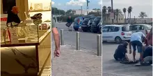 Rapina da film a Molfetta, svaligia una gioielleria ed esplode colpi di mitra nel parcheggio: due feriti – Video