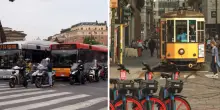 Roma e Milano a confronto, auto e scooter contro mezzi pubblici e mobilità “dolce”